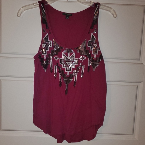 Express Tops - Express Azteca Sequins Tank